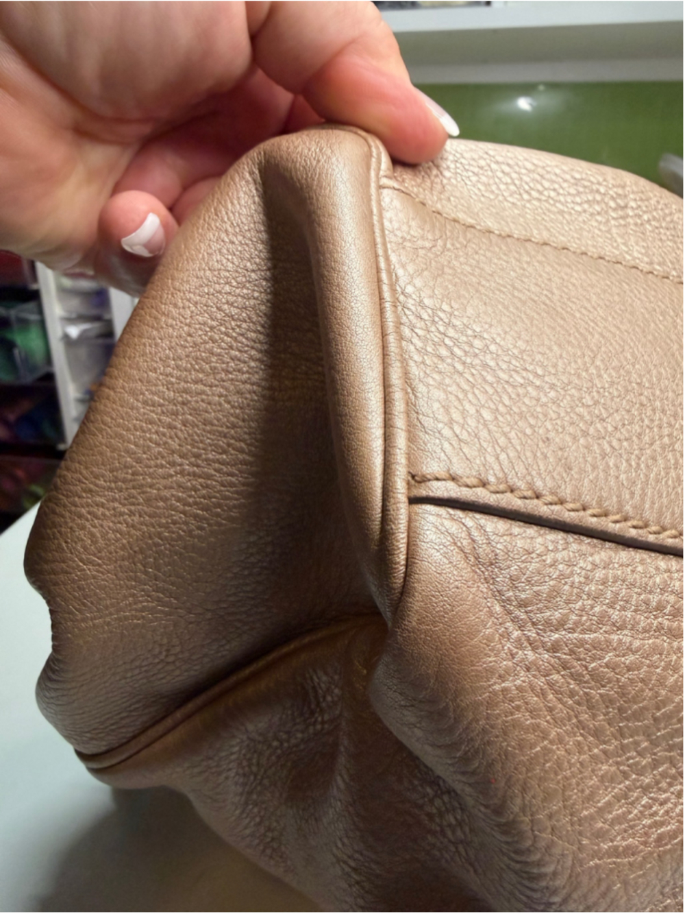 Women's Gucci Leather Satchel Handbag One Size Gold - Picture 7 of 12